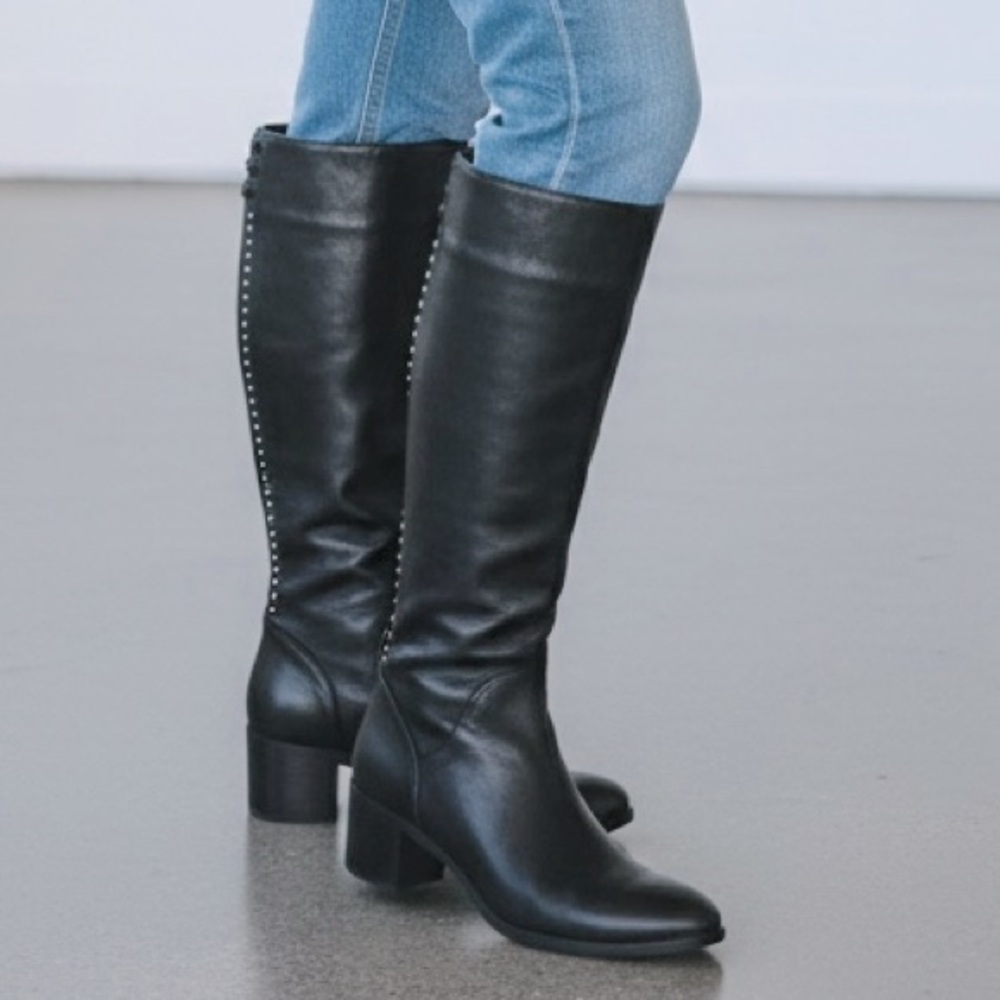 Leonardo Principi Black Leather Knee-High Boots – Size 6
